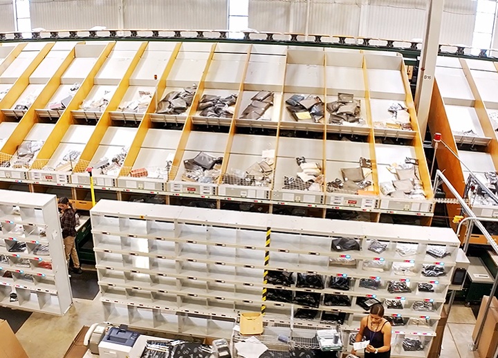 3PL warehouse put-to-light system for beauty product fulfillment