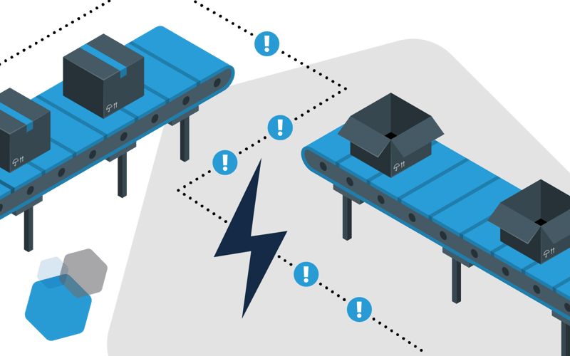 3pl warehouse with conveyors and packing boxes